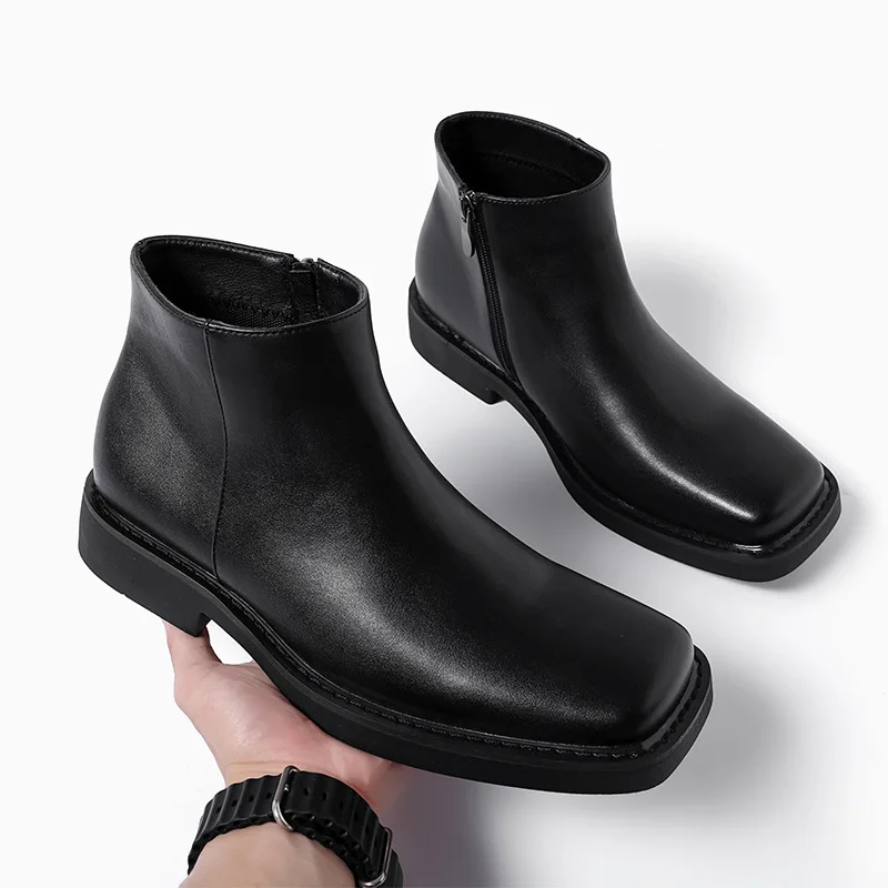 Vintage Fashion For Mens - Schwarz Neue Mode Männer Casual Leder