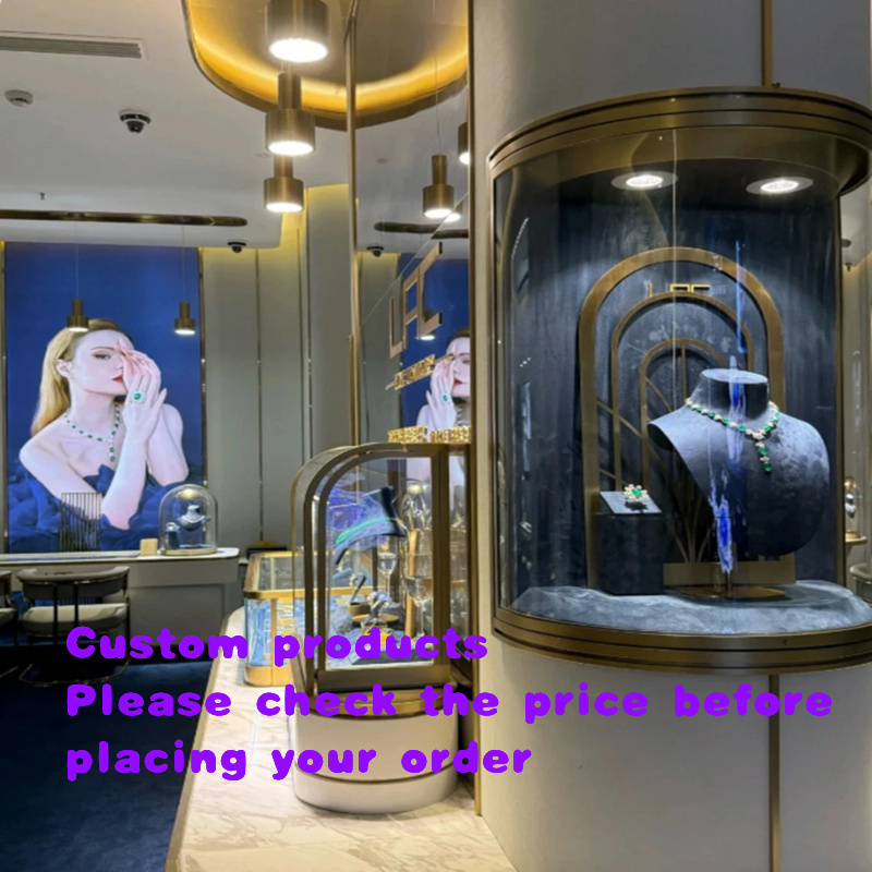 Vintage Fashion Exhibition - Maßgefertigter Vintage-Inspirierter Schmuck-Präsentationsständer mit Glaspaneelen für