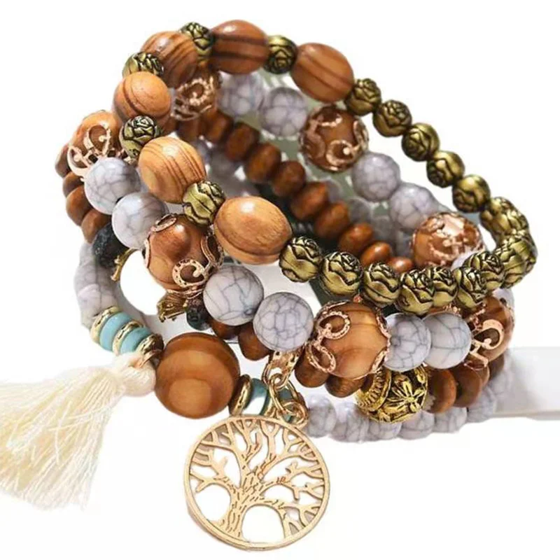 4-teiliges Boho-Armband-Set mi – Vintage Ysl Fashion Bewertung und Preis