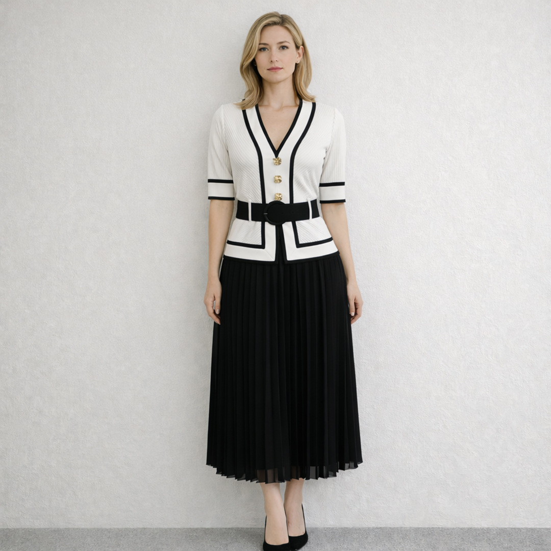 Sexy V-Ausschnitt Kleid mit Kn – Vintage Fashion Exhibition Bewertung und Preis