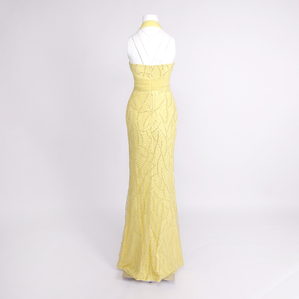 Vintage Gelbes Netz-Pailletten – Vintage Fashion Exhibition Bewertung und Preis